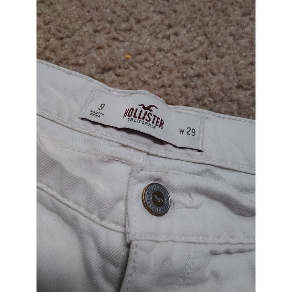 Y2K Hollister White Denim Short Shorts Sz 9 - Picture 3 of 5